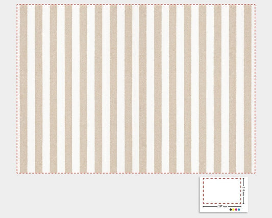 1:12 Scale Dolls House Miniature – Beige Stripe Wallpaper Sheets x2