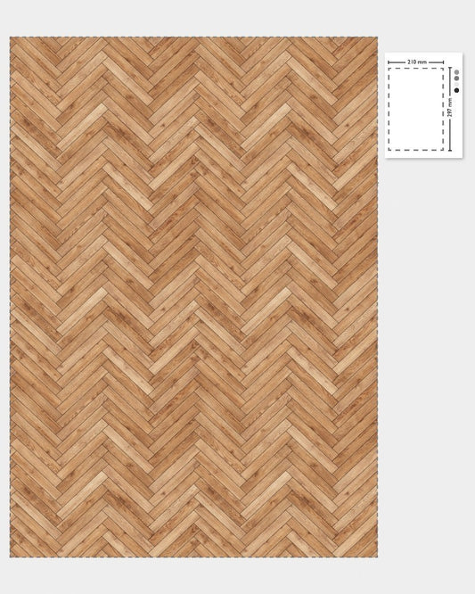 1:12 Scale Dolls House Miniature – Light Herringbone Parquet Flooring Sheets x2