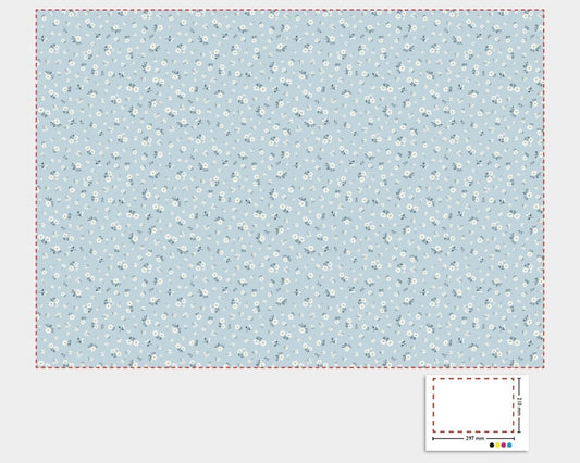 1:12 Scale Dolls House Miniature – Blue Floral Wallpaper Sheets x2
