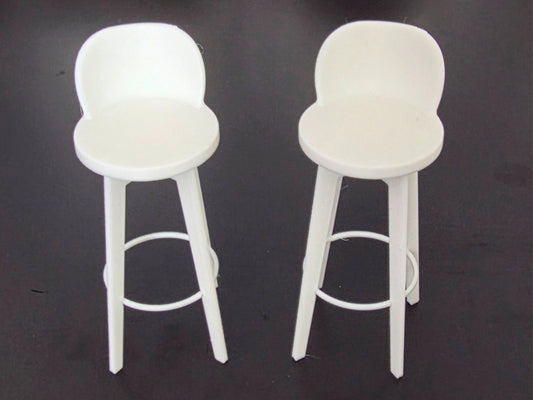 1:12 Scale Dolls House Miniature - IKEA-Inspired 2x Pub Bar Stools / Chairs