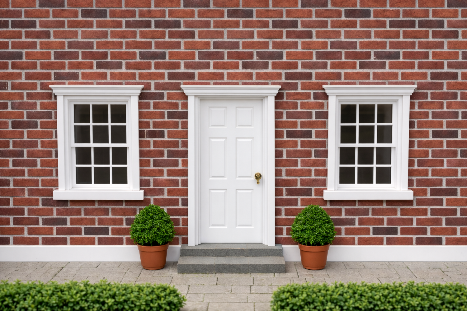 1:12 Scale Dolls House Miniature – Traditional Red Bricks Cladding Sheets x2
