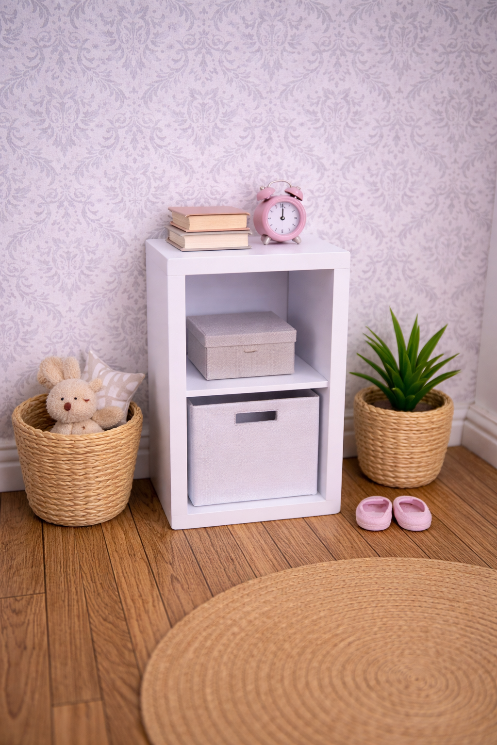 1:12 Scale Dolls House Miniature - IKEA-Inspired KALLAX 1x2 Shelving Unit