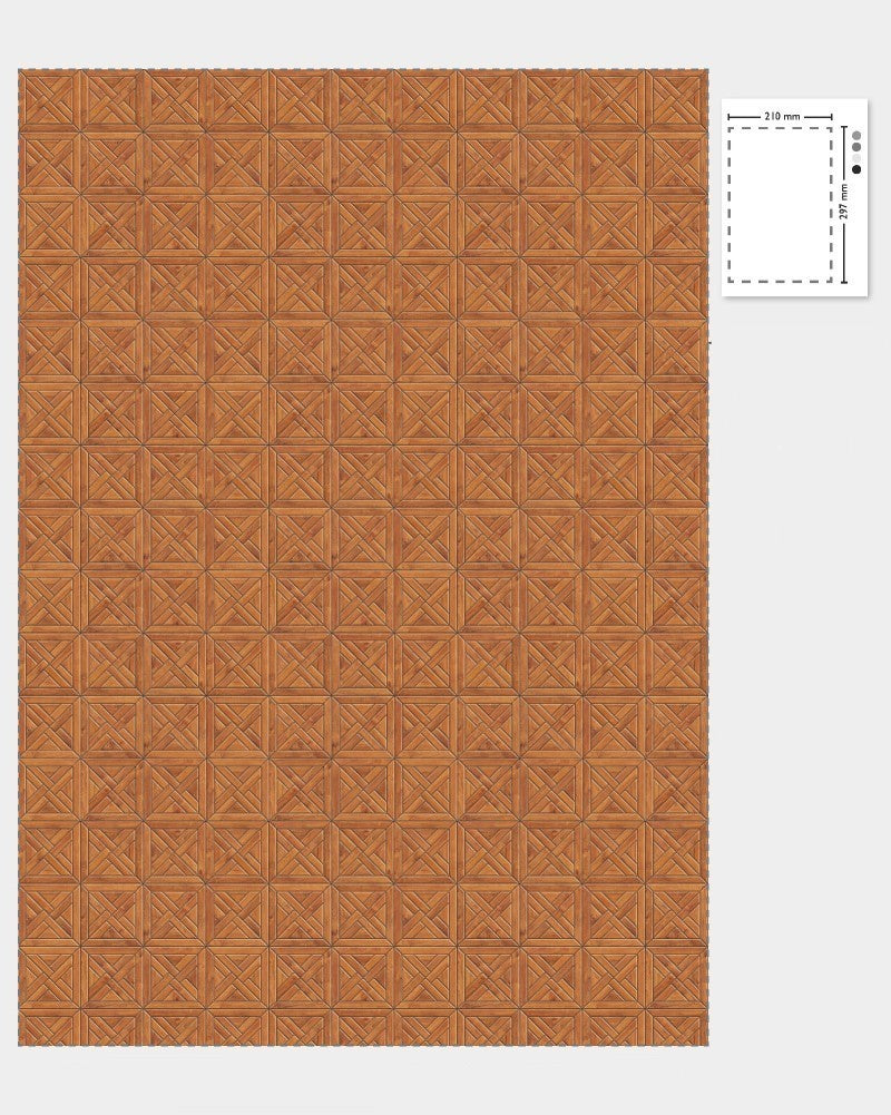 1:12 Scale Dolls House Miniature – Wooden Geometric Parquet Flooring Sheets x2