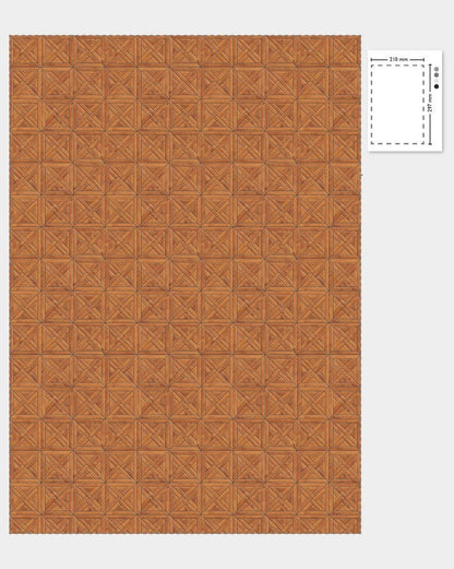 1:12 Scale Dolls House Miniature – Wooden Geometric Parquet Flooring Sheets x2