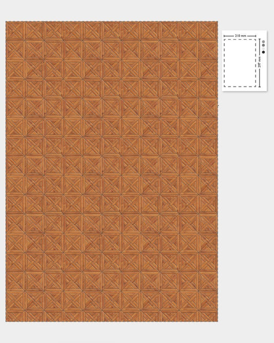 1:12 Scale Dolls House Miniature – Wooden Geometric Parquet Flooring Sheets x2
