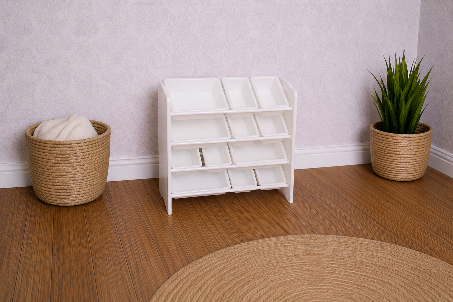 1:12 Scale Dolls House Miniature – Toybox/Organiser with 12 Removeable Tubs