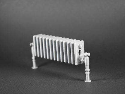1:12 Scale Dolls House Miniature – Silver Heating Radiator Medium