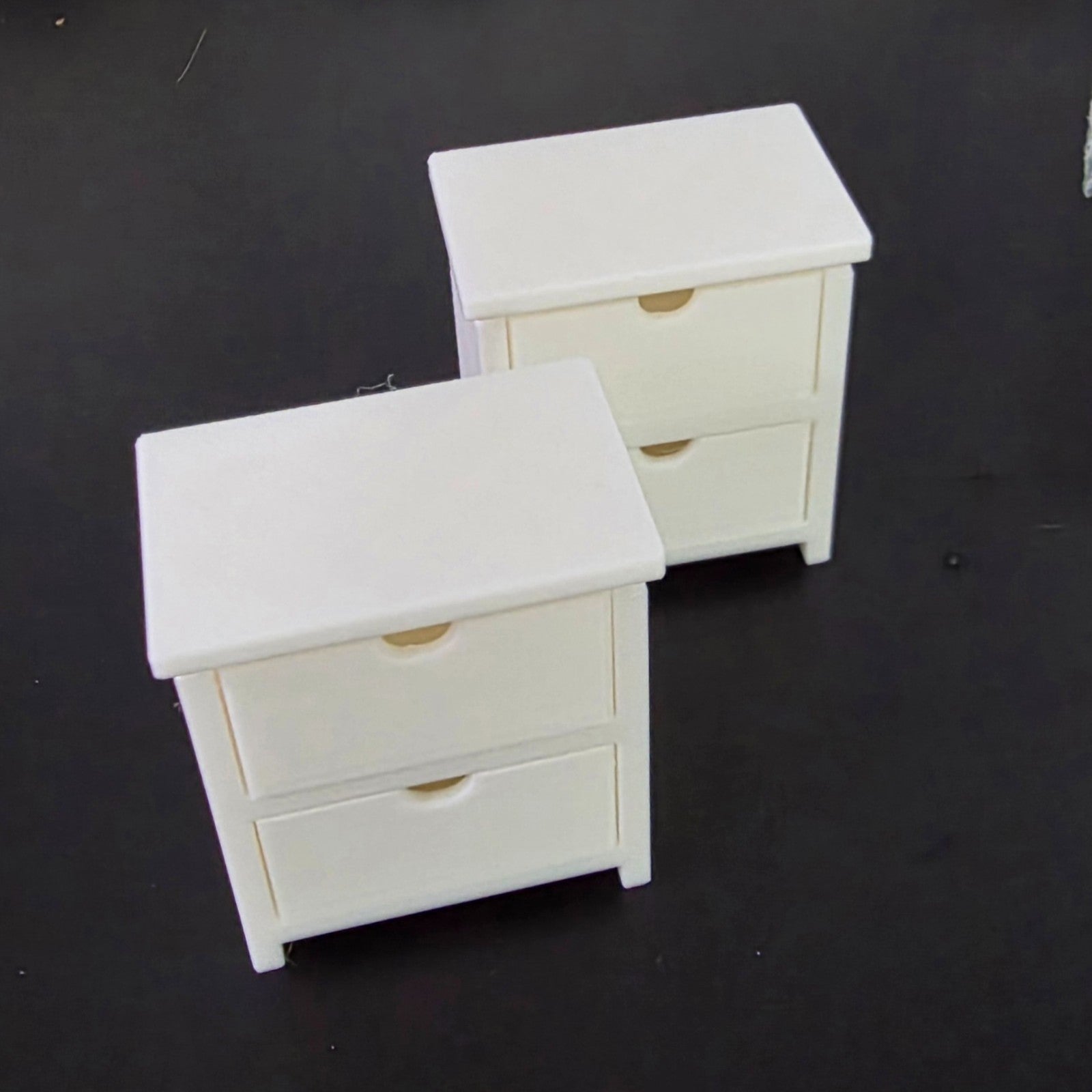 1:12 Scale Dolls House Miniature – IKEA-Inspired 2x Bedside with Working Drawers