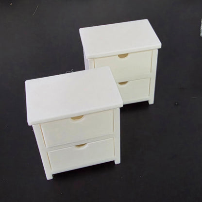 1:12 Scale Dolls House Miniature – IKEA-Inspired 2x Bedside with Working Drawers