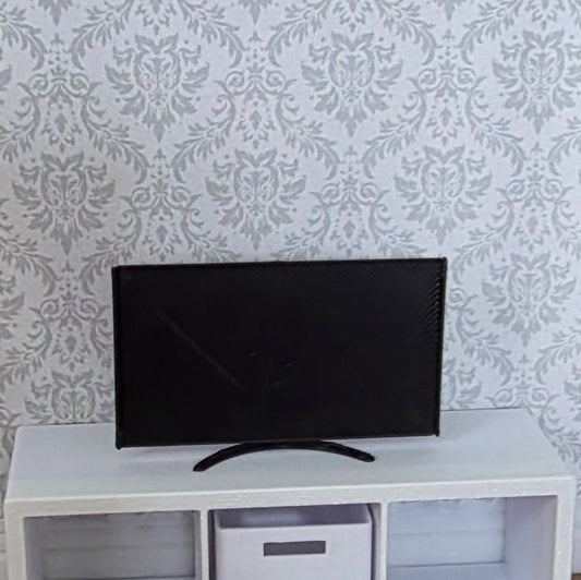 1:12 Scale Dolls House Miniature – LCD TV with Stand - 32” Style Modern TV