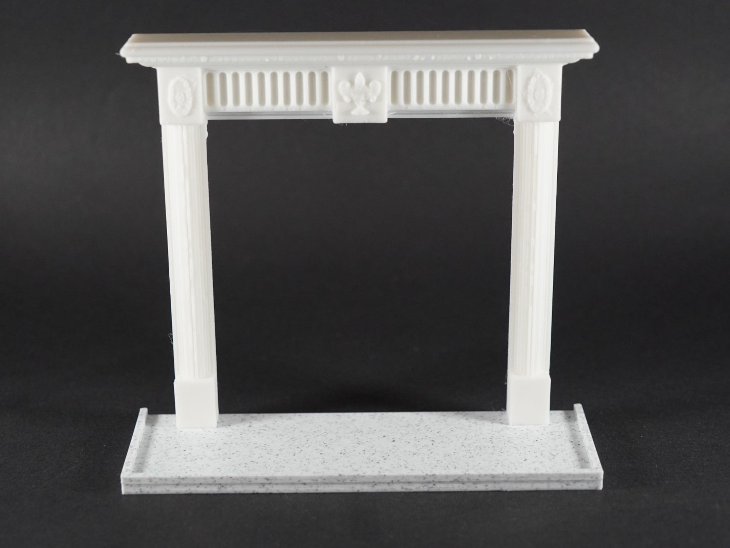 1:12 Scale Dolls House Miniature – Georgian Fleur Fireplace & Marble Hearth