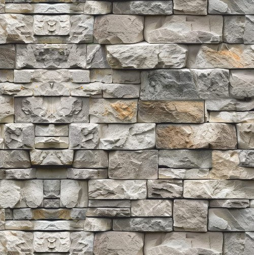 1:12 Scale Dolls House Miniature – Natural Stone Wall Cladding Sheets x2