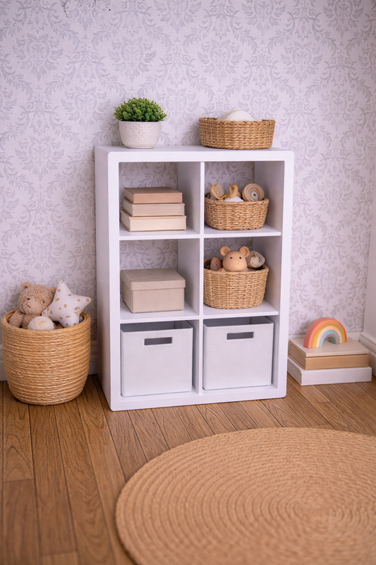 1:12 Scale Dolls House Miniature - IKEA-Inspired KALLAX 2x3 Shelving Unit