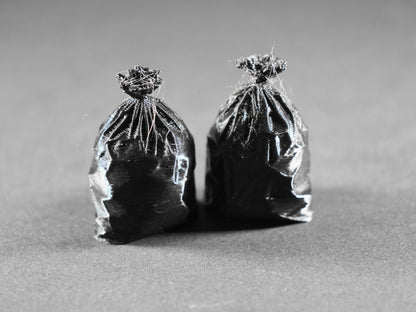 1:12 Scale Dolls House Miniature – Pair of Realistic Looking Rubbish Bin Bags