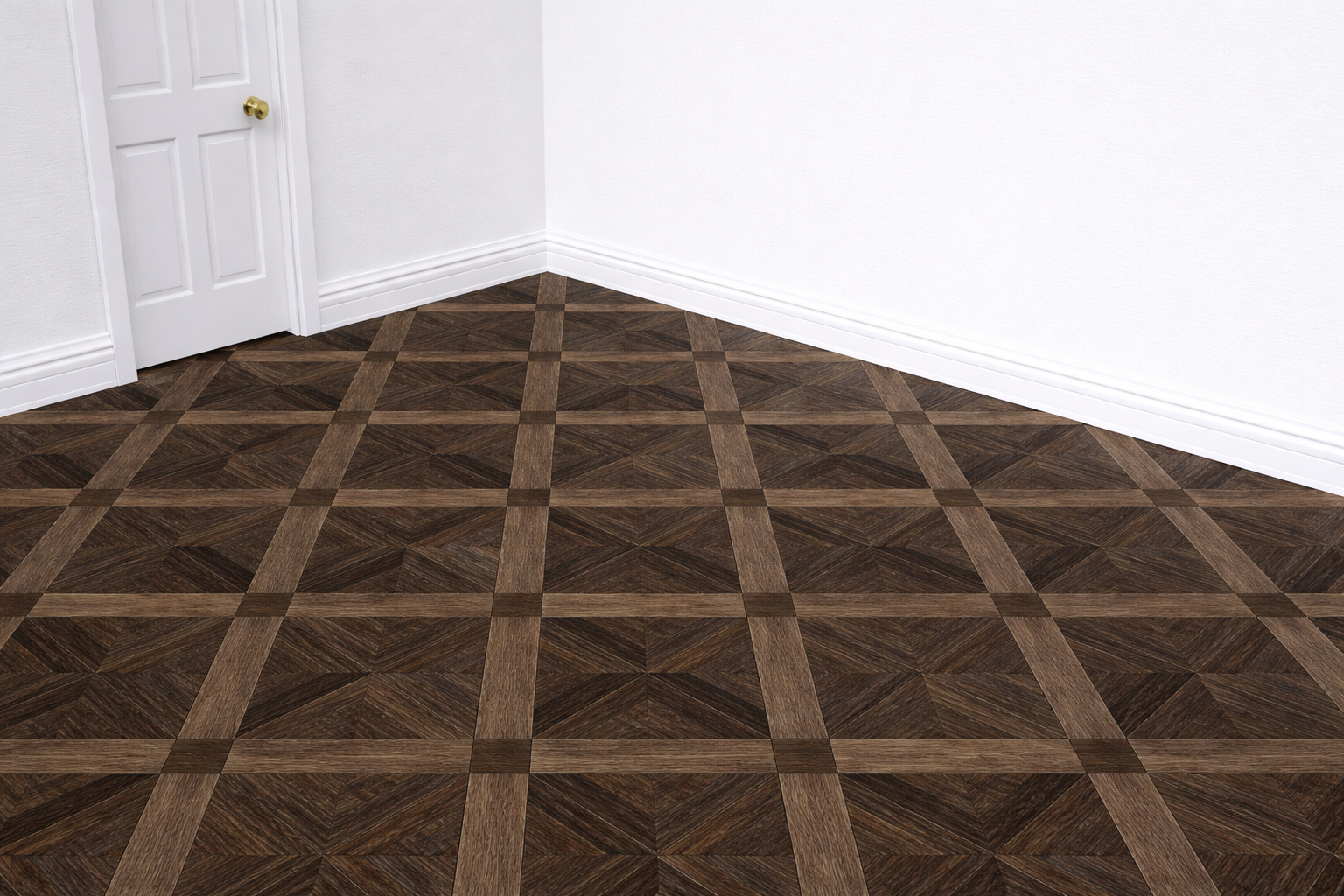 1:12 Scale Dolls House Miniature – Dark Parquet Block Flooring Sheets x2