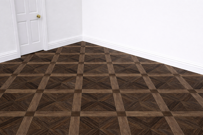 1:12 Scale Dolls House Miniature – Dark Parquet Block Flooring Sheets x2