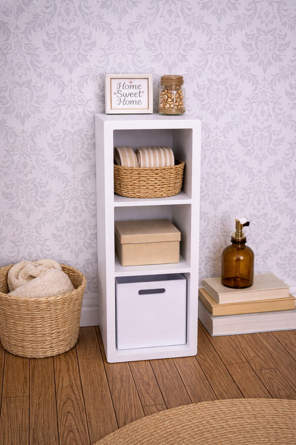1:12 Scale Dolls House Miniature - IKEA-Inspired KALLAX 1x3 Shelving Unit