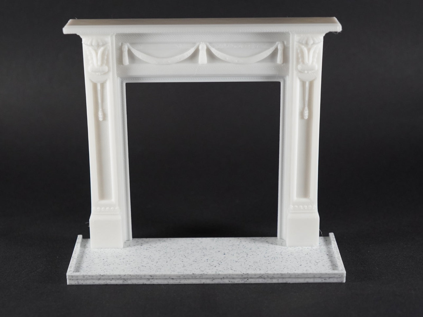 1:12 Scale Dolls House Miniature – Regency Garland Fireplace & Marble Hearth