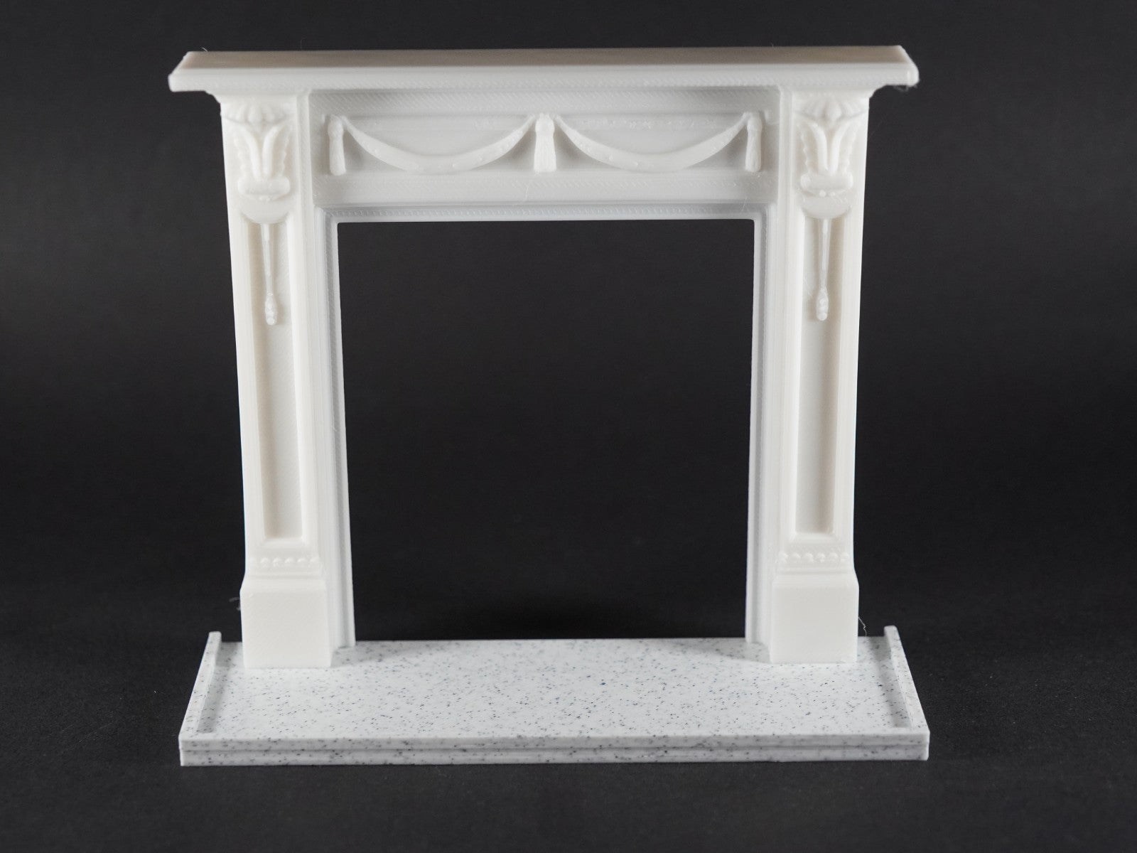 1:12 Scale Dolls House Miniature – Regency Garland Fireplace & Marble Hearth