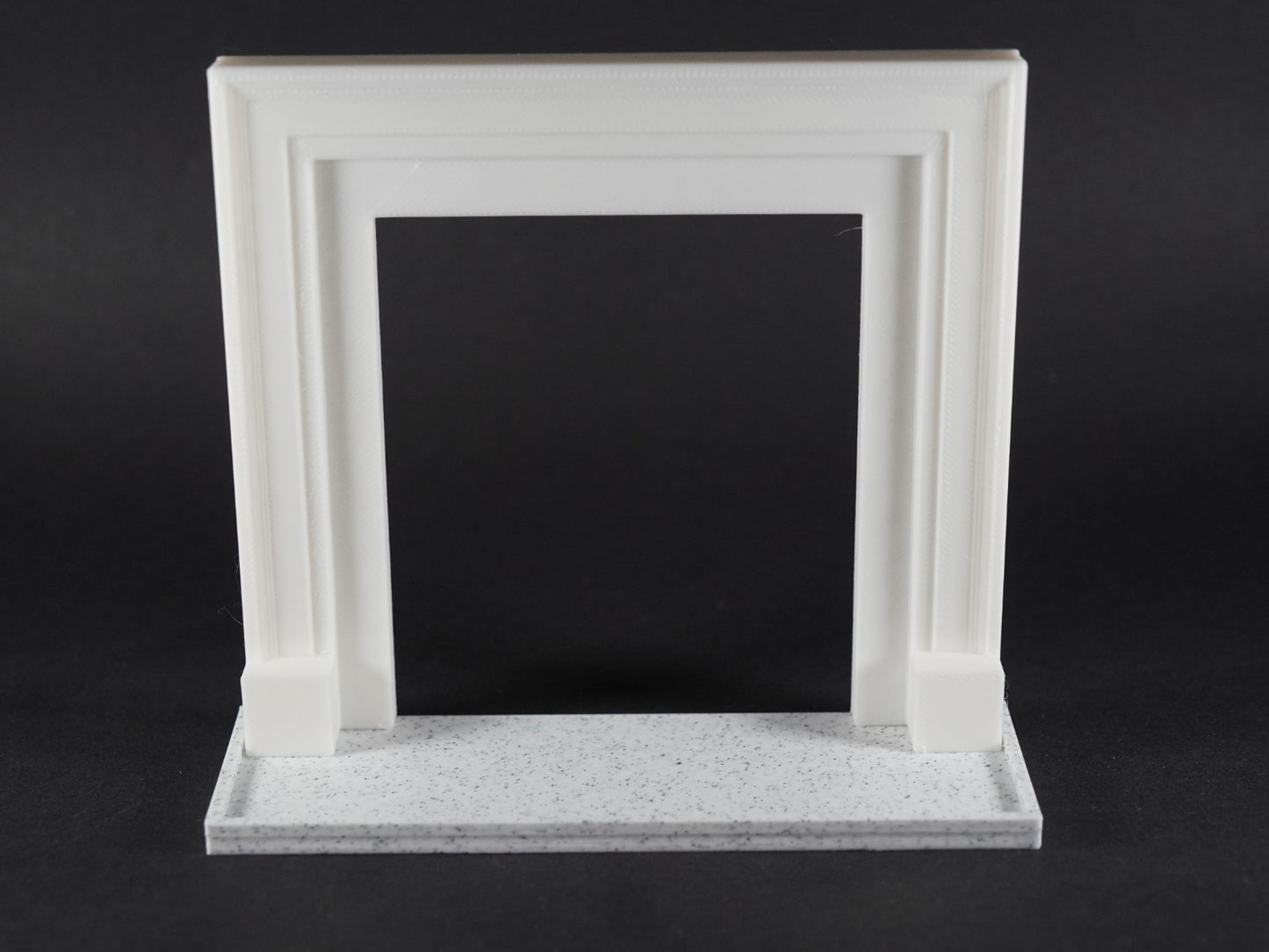 1:12 Scale Dolls House Miniature – Modern Contemporary Fireplace & Marble Hearth