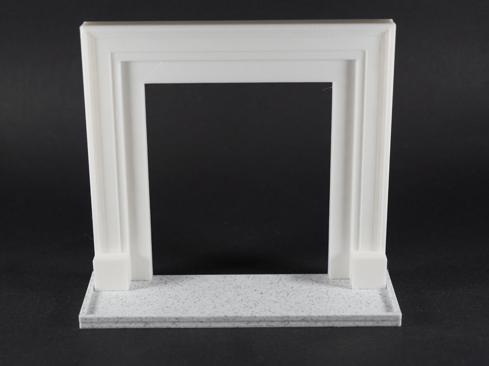 1:12 Scale Dolls House Miniature – Modern Contemporary Fireplace & Marble Hearth