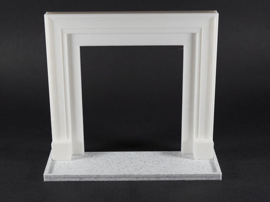 1:12 Scale Dolls House Miniature – Modern Contemporary Fireplace & Marble Hearth