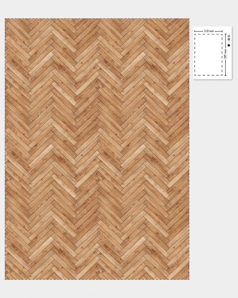 1:12 Scale Dolls House Miniature – Light Herringbone Parquet Flooring Sheets x2
