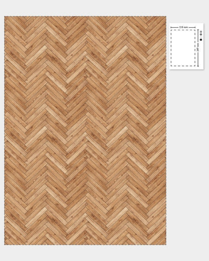 1:12 Scale Dolls House Miniature – Light Herringbone Parquet Flooring Sheets x2