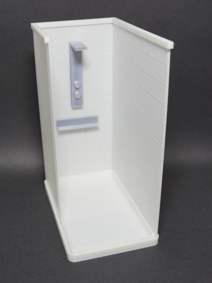1:12 Scale Dolls House Miniature – Realistic Modern Bathroom Walk-In Shower