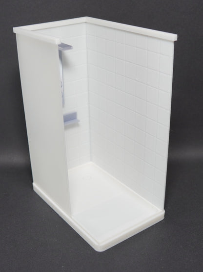 1:12 Scale Dolls House Miniature – Realistic Modern Bathroom Walk-In Shower
