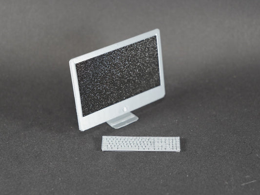 1:12 Scale Dolls House Miniature – Apple iMac Inspired Computer & Keyboard