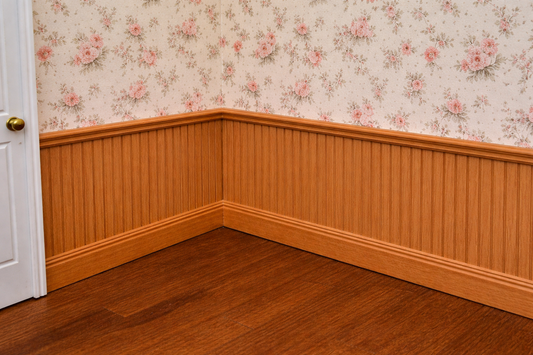 1:12 Scale Dolls House Miniature Wall Panel – Brown Wood Look Panels (2 Pack)