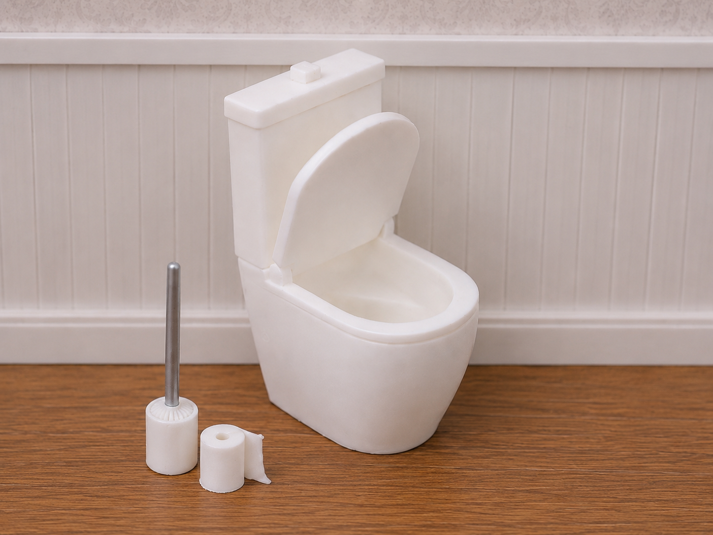 1:12 Scale Dolls House Miniature – Modern Bathroom Toilet with Opening Lid