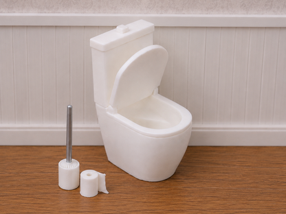 1:12 Scale Dolls House Miniature – Modern Bathroom Toilet with Opening Lid