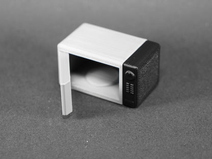 1:12 Scale Dolls House Miniature – Microwave (Grey/Silver Ninja Inspired)