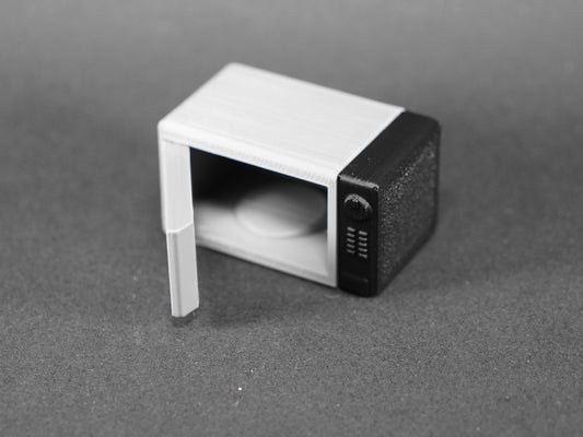 1:12 Scale Dolls House Miniature – Microwave (Grey/Silver Ninja Inspired)
