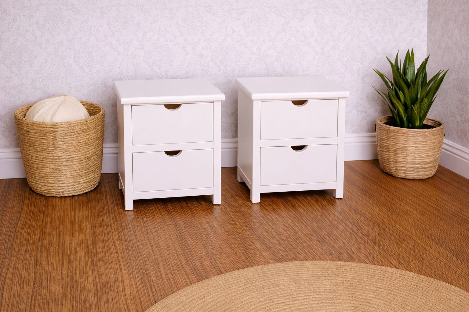 1:12 Scale Dolls House Miniature – IKEA-Inspired 2x Bedside with Working Drawers