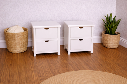 1:12 Scale Dolls House Miniature – IKEA-Inspired 2x Bedside with Working Drawers