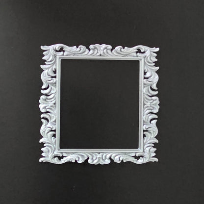 1:12 Scale Dolls House Miniature – Floral Silver Picture Frame 64mm x 64mm