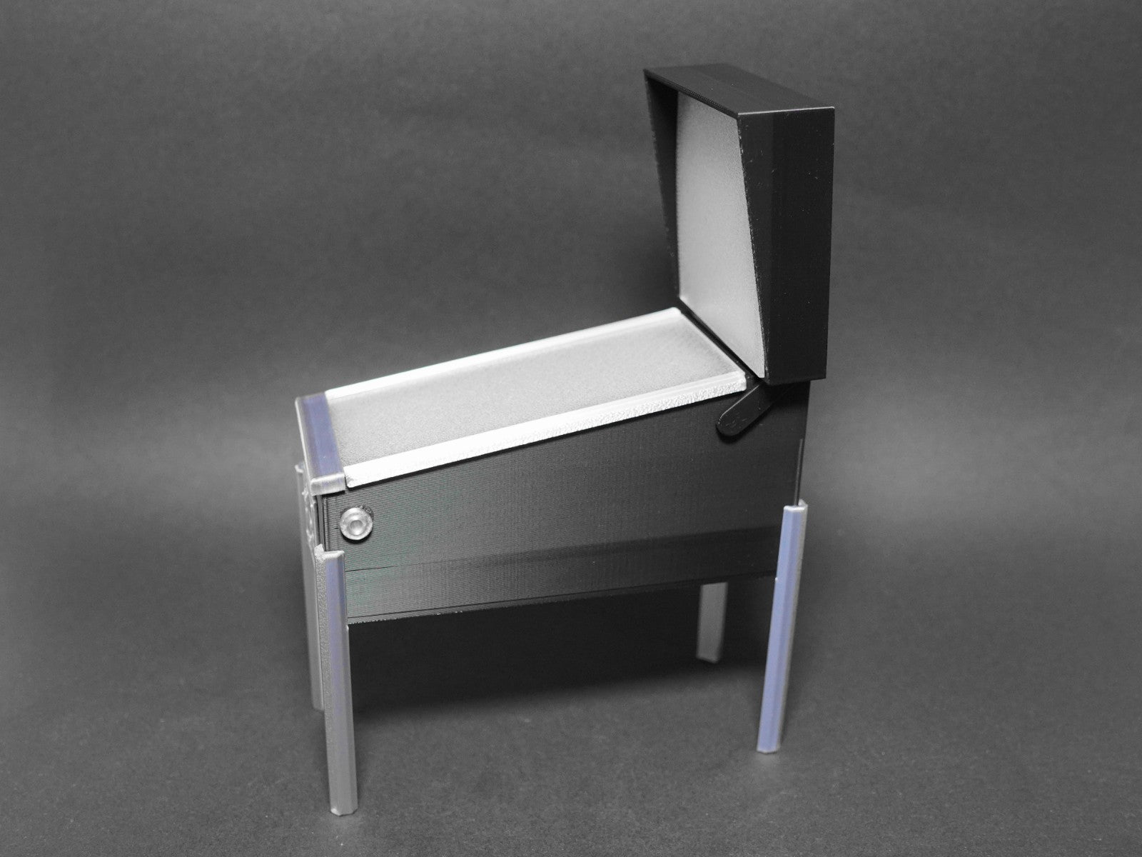 1:12 Scale Dolls House Miniature – Black & Silver Arcade Gaming Pinball Machine