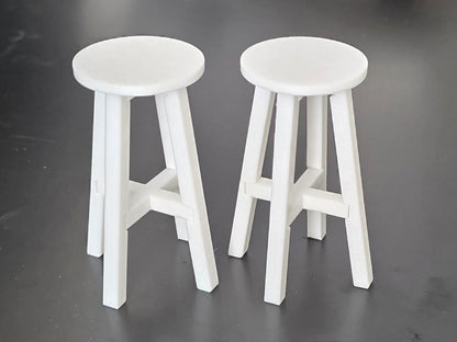 1:12 Scale Dolls House Miniature - IKEA-Inspired 2x Kitchen / Pub Bar Stools
