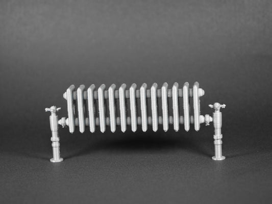 1:12 Scale Dolls House Miniature – Silver Heating Radiator Medium