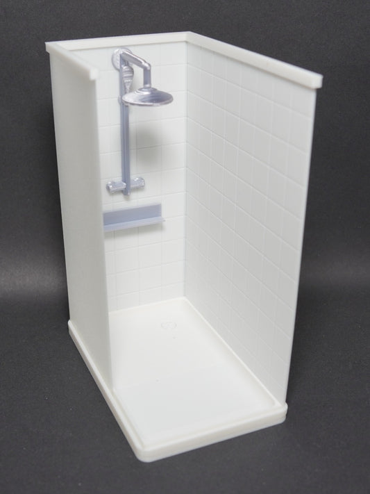 1:12 Scale Dolls House Miniature – Realistic Traditional Bathroom Walk-In Shower