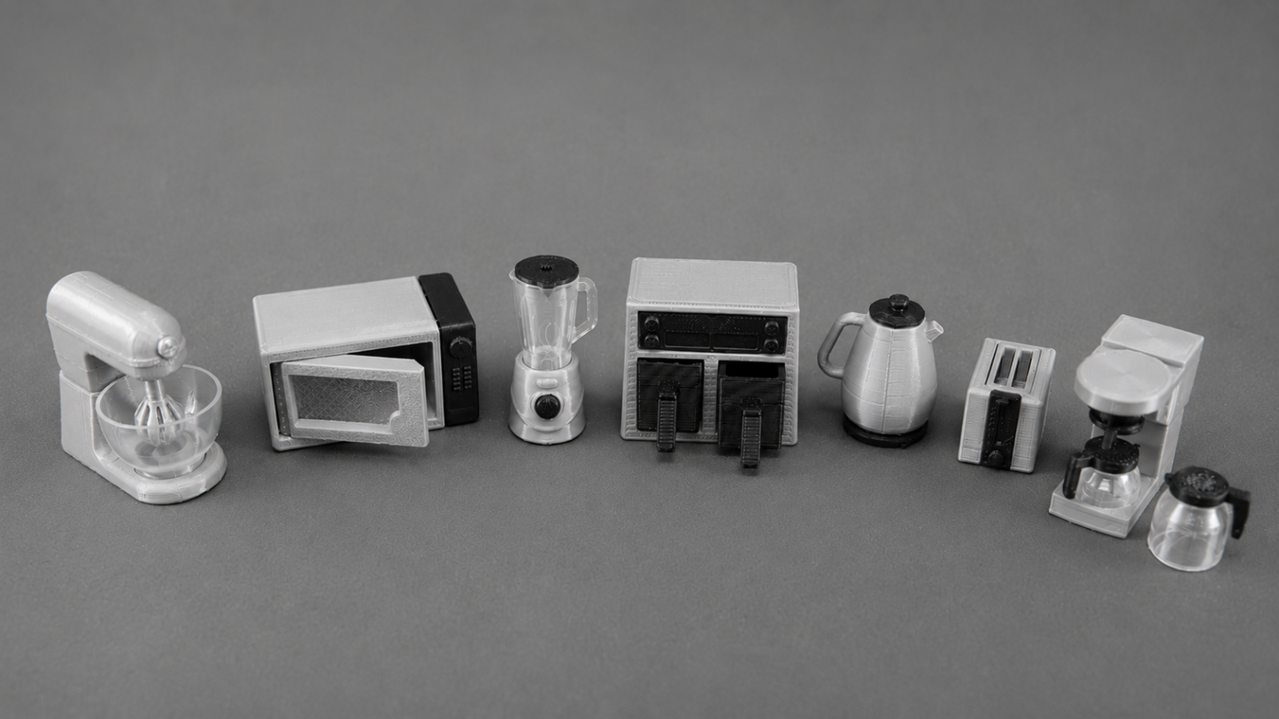 1:12 Scale Dolls House Miniature – Microwave (Grey/Silver Ninja Inspired)