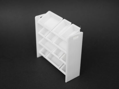 1:12 Scale Dolls House Miniature – Toybox/Organiser with 12 Removeable Tubs