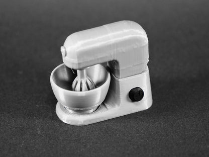 1:12 Scale Dolls House Miniature – Stand Mixer (Grey/Silver Ninja Inspired)