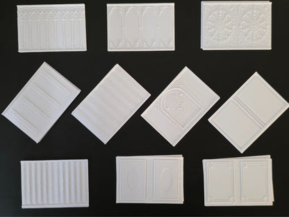 1:12 Scale Dolls House Miniature Wall Panel – Wall Panelling Panels (Pack of 2)