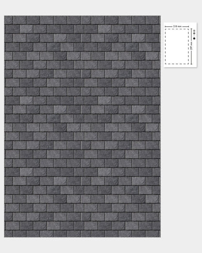 1:12 Scale Dolls House Miniature – Realistic Grey Slate Tiles/Roofing Sheets x2