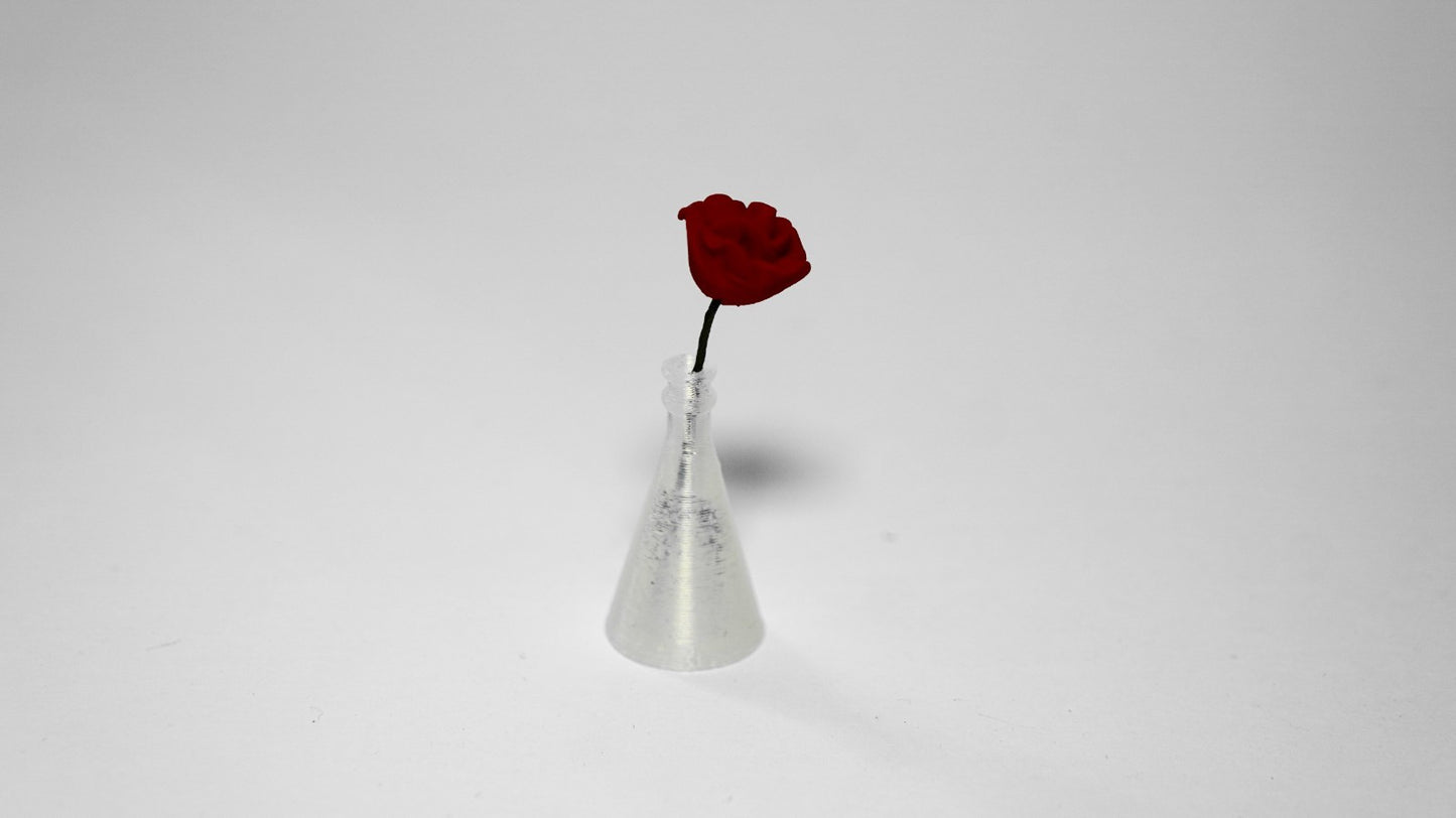 1:12 Scale Dolls House Miniature – Rose Stem in Vase