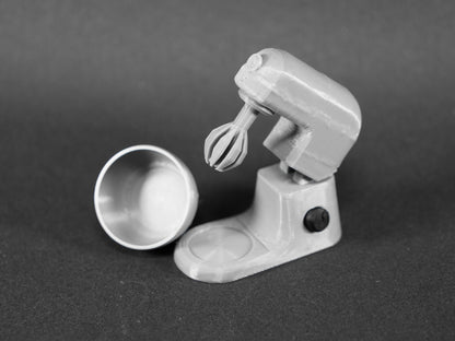 1:12 Scale Dolls House Miniature – Stand Mixer (Grey/Silver Ninja Inspired)